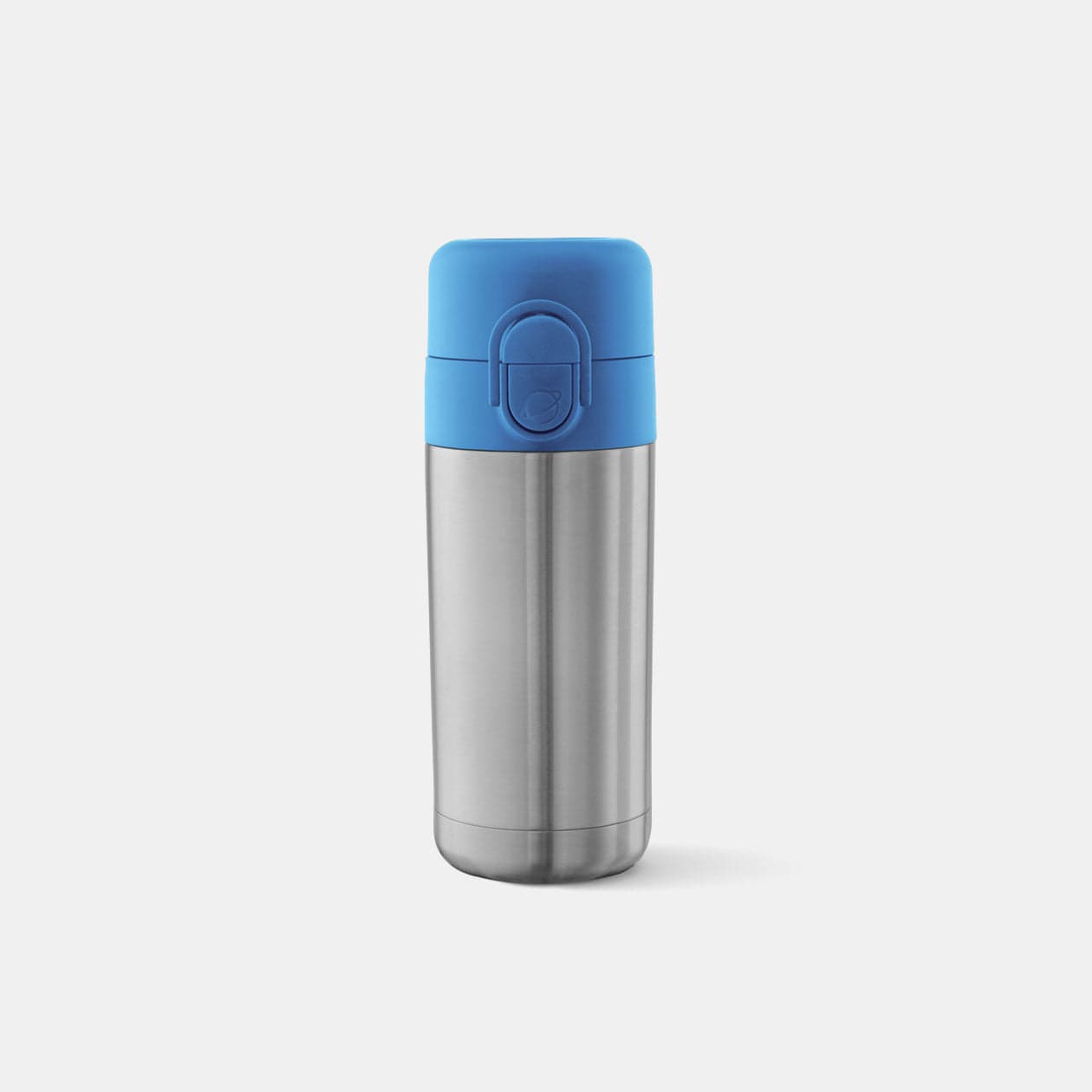 Front on view of Pour Spout Water Bottle with Ocean colored lid.