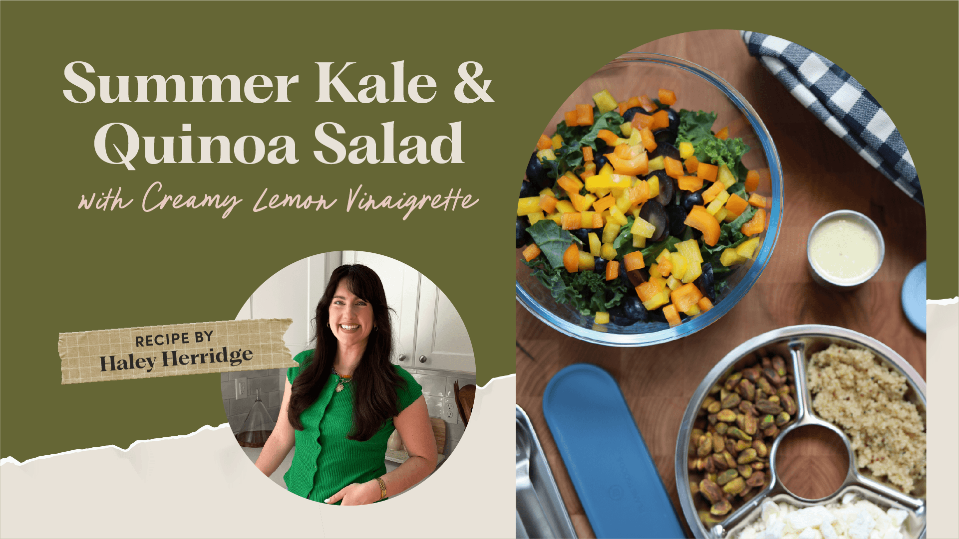 Summer Kale & Quinoa Salad with Creamy Lemon Vinaigrette Recipe