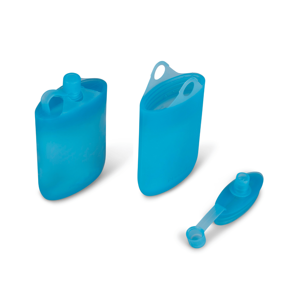 #color_Ocean Blue | Set of blue silicone cups on a white background
