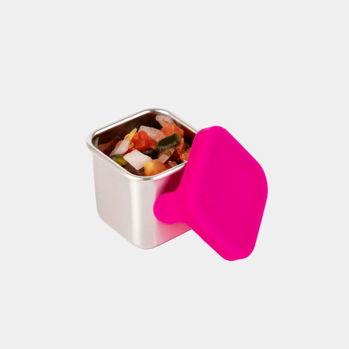 #color_Dragon Fruit | Hot pink lidded snack container with stainless steel body