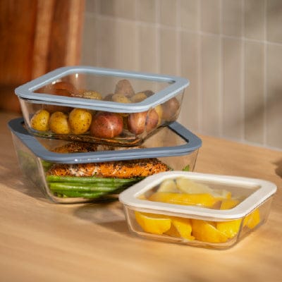 Square Glass Food Storage 6-Piece Set