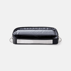 open view of black currant slim sleeve showing grey interior.