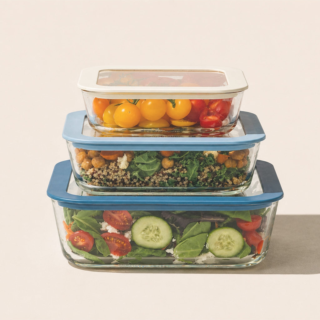 Square Glass Food Storage 6-Piece Set