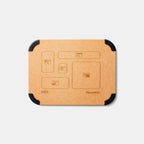 Front view of PlanetBox Prep to pack cutting board on white background.