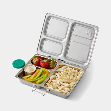 PlanetBox Shuttle Classic Stainless Steel Bento Lunch Box with 2 Compartments for Adults and Kids