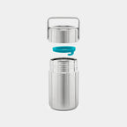 Expanded front view of Mercury Hot Food Insulated Container featuring leakproof seal between container and lid. 