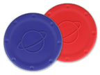 Side by side view of Blue and Red snack lids.